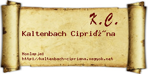 Kaltenbach Cipriána névjegykártya